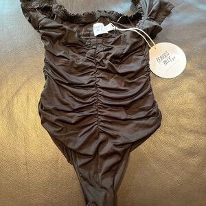 Princess Polly Annie Bodysuit - Black, size 2 NWT